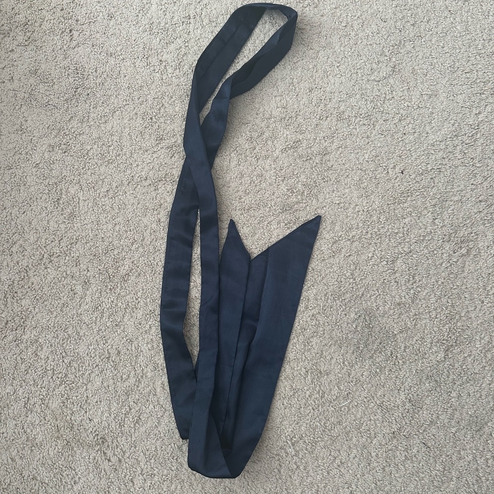 Navy satin ribbon belt